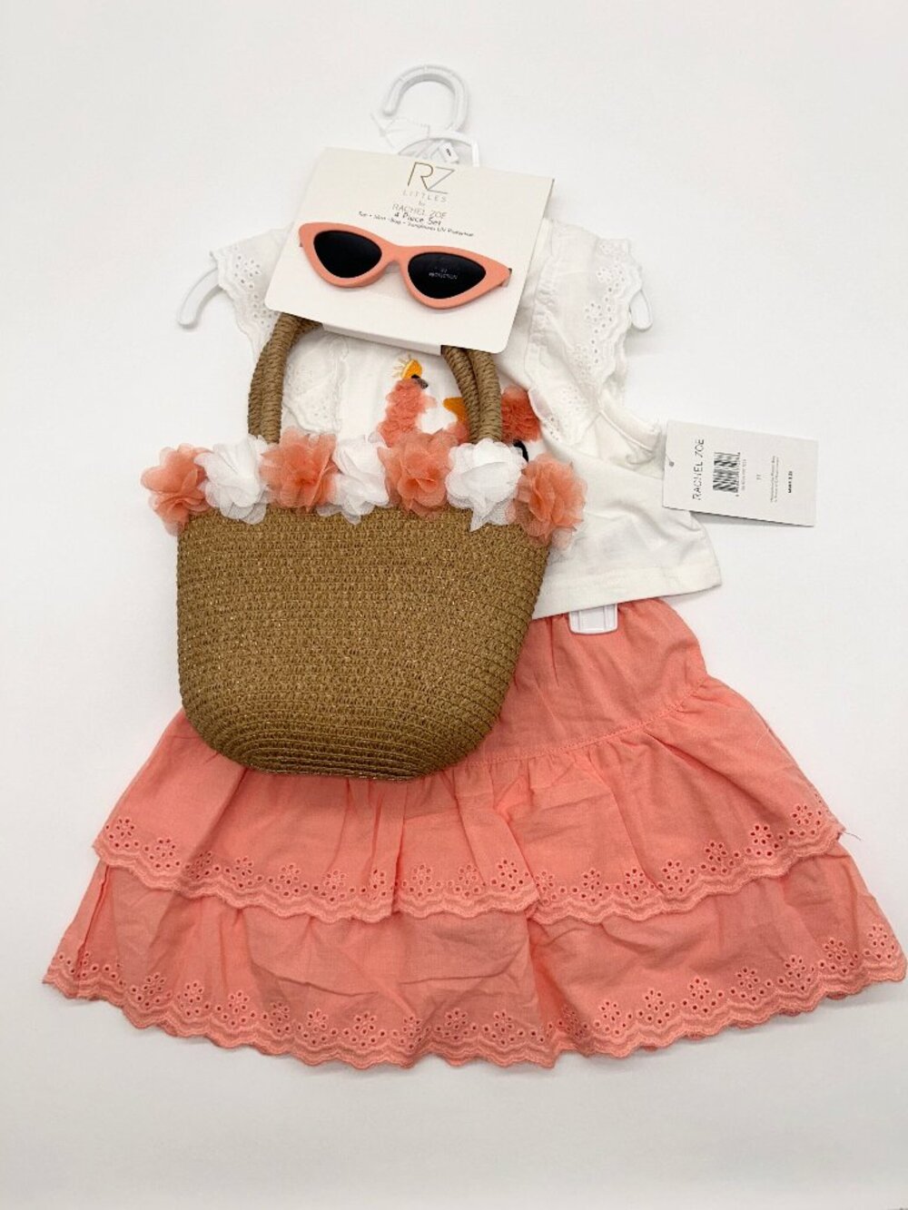 Rachel Zoe Girls 2T 4pc Coral Outfit Set